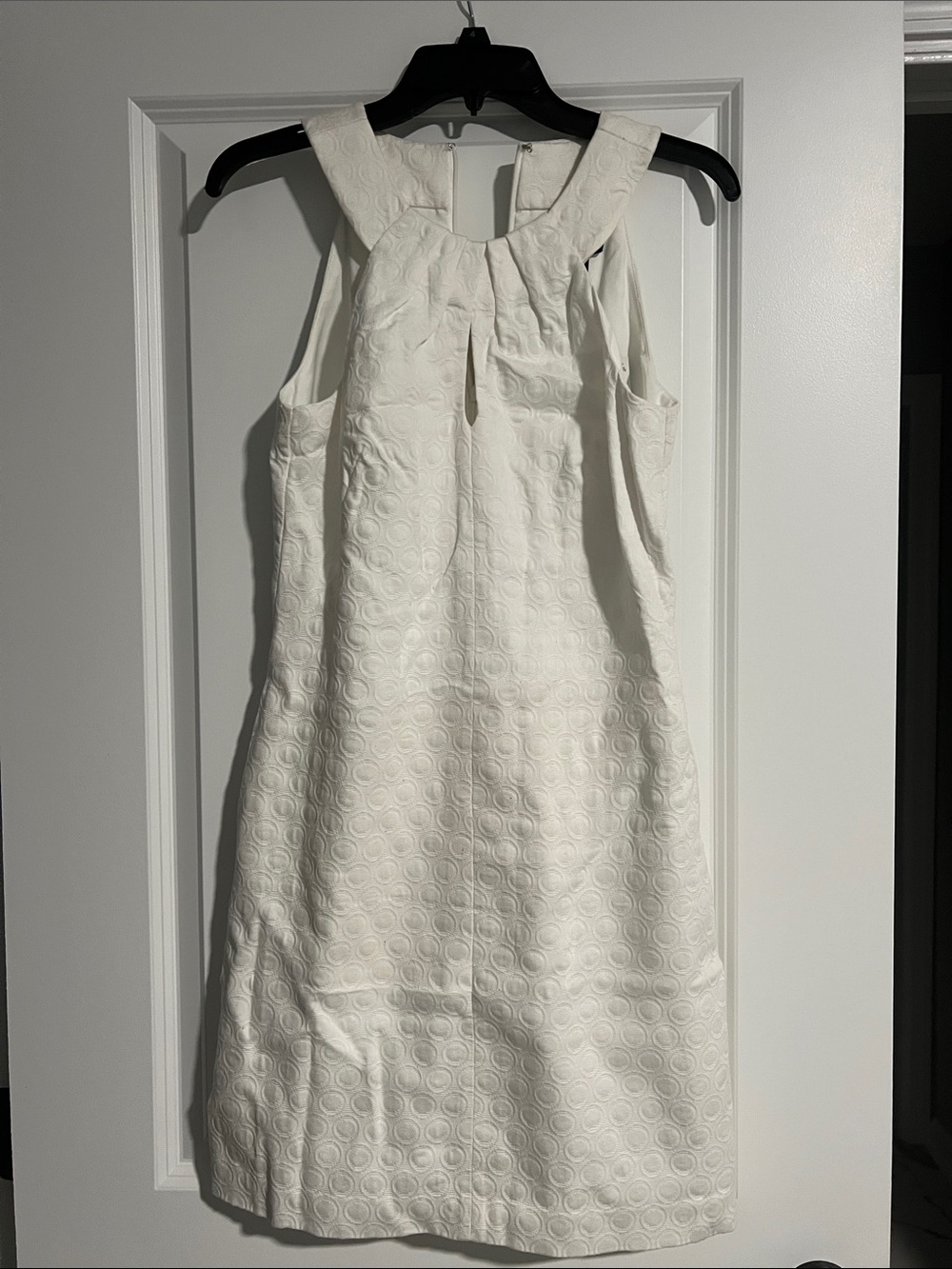 White House Black Market White Textured Mini Shift Dress